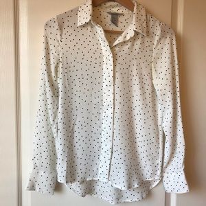 H&M Mini Polka Dot Button Up Dress Shirt